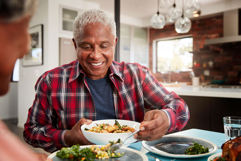 Dental Implant Patient Eating After His Procedure